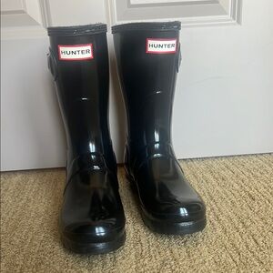 Hunter Glossy Black Waterproof Boots